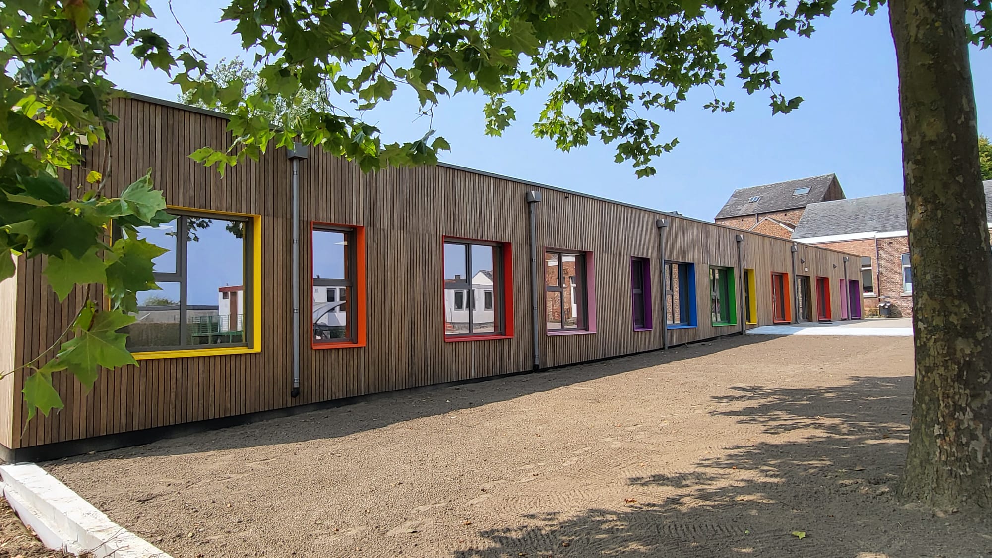 Bâtiment modulaire scolaire Modulair schoolgebouw Modular school building