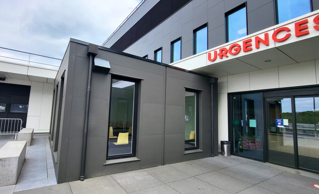 Salle d'attente hôpital modulaire Modulaire ziekenhuis wachtruimte Modular hospital waiting room